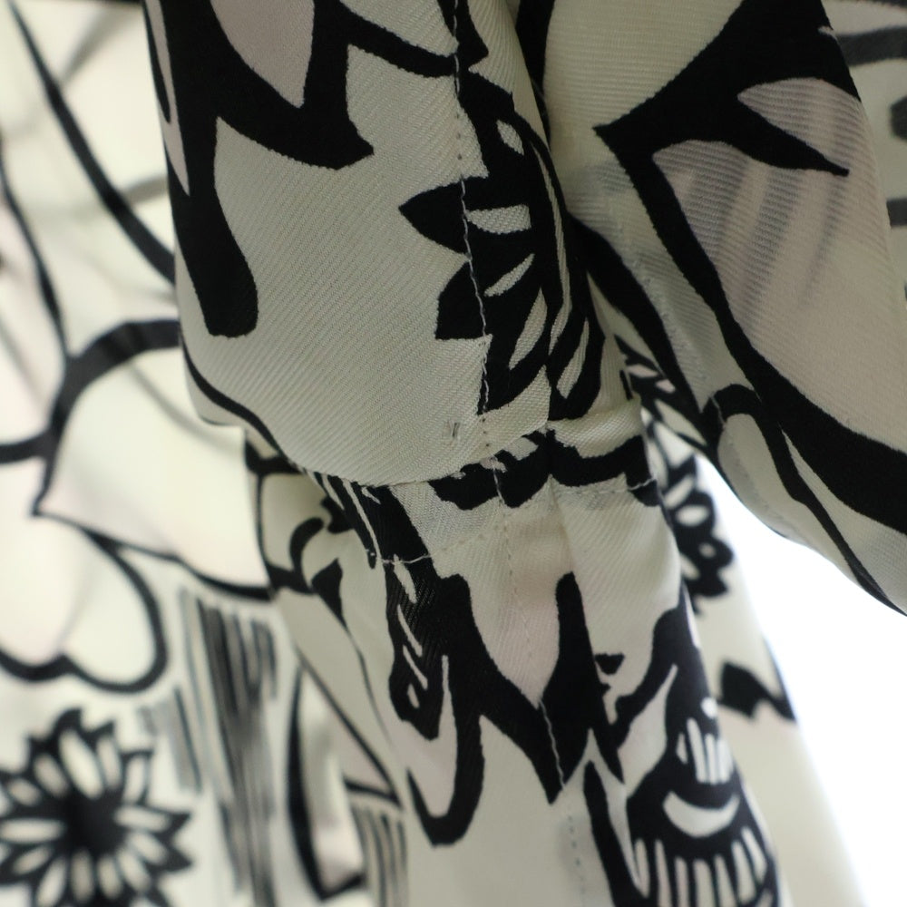 FENDI(フェンディ) 20AW Flower Silk Shirt フラワー 総柄 シルク 半袖シャツ ホワイト/ブラック FS0795 ABIZ