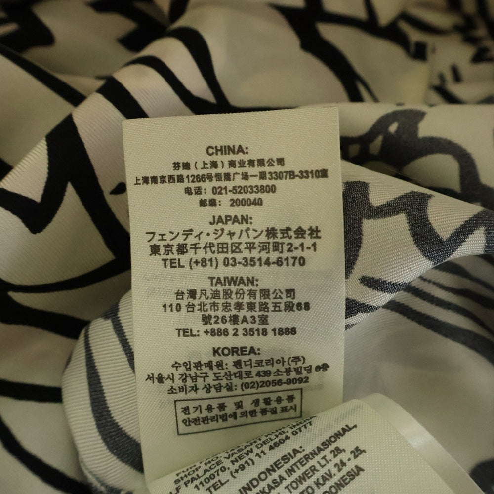FENDI(フェンディ) 20AW Flower Silk Shirt フラワー 総柄 シルク 半袖シャツ ホワイト/ブラック FS0795 ABIZ
