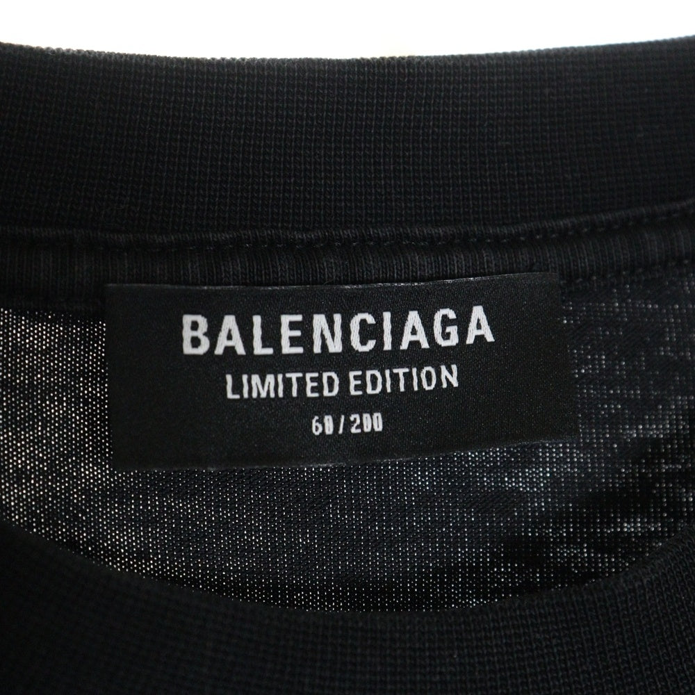 BALENCIAGA(バレンシアガ) 21SS ×RAMMSTEIN Boxy Long Sleeve Tee ラムシュタイン ボクシーロングスリーブTシャツ 長袖カットソー プリント ヴィンテージ加工 ブラック 651796 TLV51