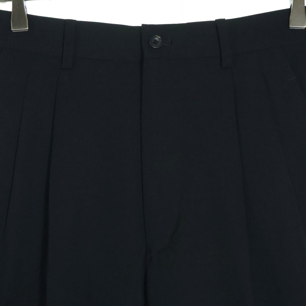 Yohji Yamamoto POUR HOMME(ヨウジヤマモト プールオム) 93SS 2タック ウールギャバジン テーパード スラックス ロングパンツ ブラック HO-P13-100