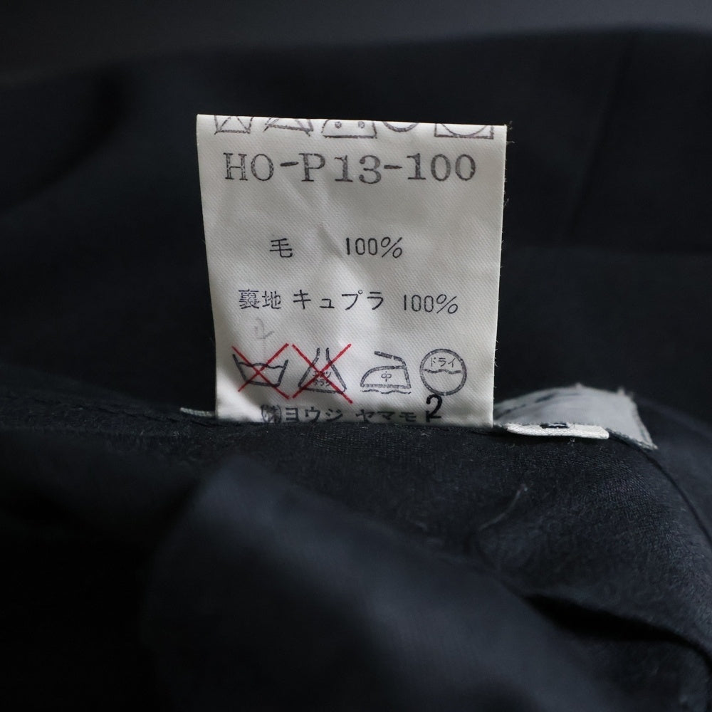 Yohji Yamamoto POUR HOMME(ヨウジヤマモト プールオム) 93SS 2タック ウールギャバジン テーパード スラックス ロングパンツ ブラック HO-P13-100