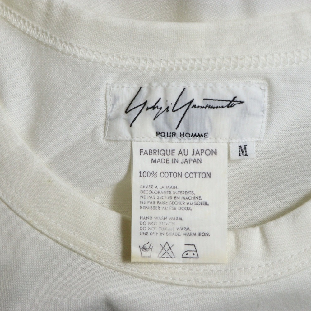 Yohji Yamamoto POUR HOMME(ヨウジヤマモト プールオム) 96SS 花と少年期 フォトプリント クルーネック 長袖Tシャツカットソー ホワイト HF-T86-025
