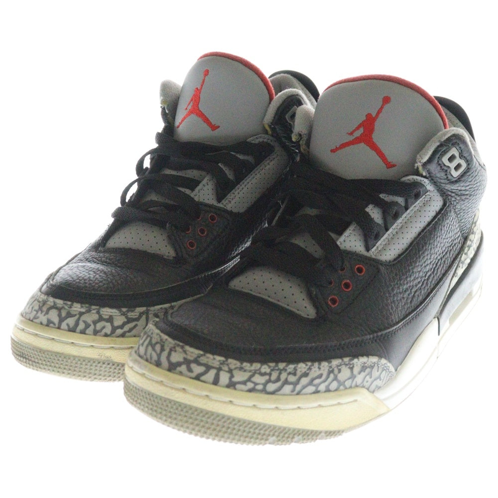 NIKE(ナイキ) AIR JORDAN 3 RETRO OG BLACK CEMENT エアジョーダン レトロ ブラックセメント ハイカットスニーカー ブラック/レッド US10/28cm 854262-001
