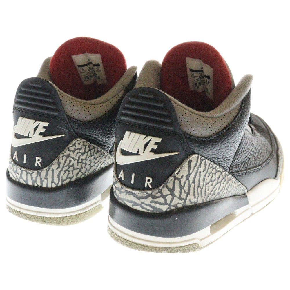 NIKE(ナイキ) AIR JORDAN 3 RETRO OG BLACK CEMENT エアジョーダン レトロ ブラックセメント ハイカットスニーカー ブラック/レッド US10/28cm 854262-001