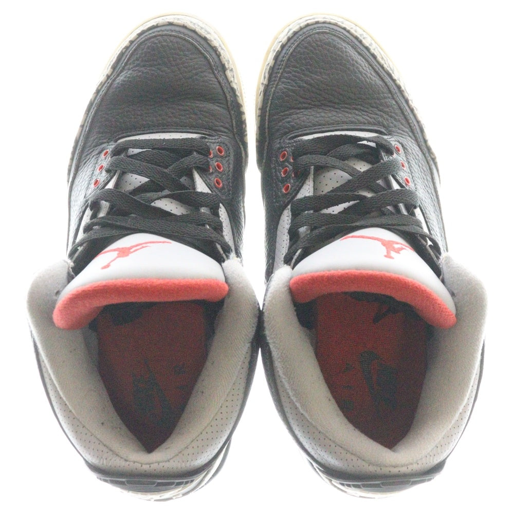NIKE(ナイキ) AIR JORDAN 3 RETRO OG BLACK CEMENT エアジョーダン レトロ ブラックセメント ハイカットスニーカー ブラック/レッド US10/28cm 854262-001