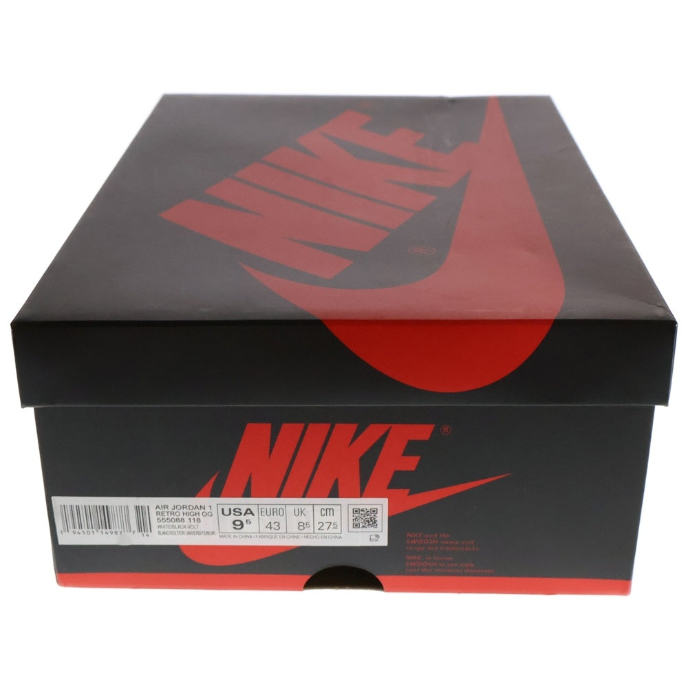 NIKE(ナイキ) AIR JORDAN 1 RETRO HIGH OG VOLT GOLD エアジョーダン 1 レトロ ボルトゴールド ハイカットスニーカー イエロー/ホワイト US9.5/27.5cm 555088-118