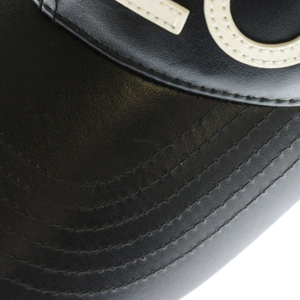 KENZO(ケンゾー) 20SS Leather Logo Cap レザー ロゴ ベースボール キャップ 帽子 ブラック BL1118