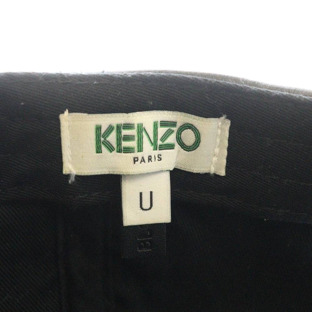 KENZO(ケンゾー) 20SS Leather Logo Cap レザー ロゴ ベースボール キャップ 帽子 ブラック BL1118