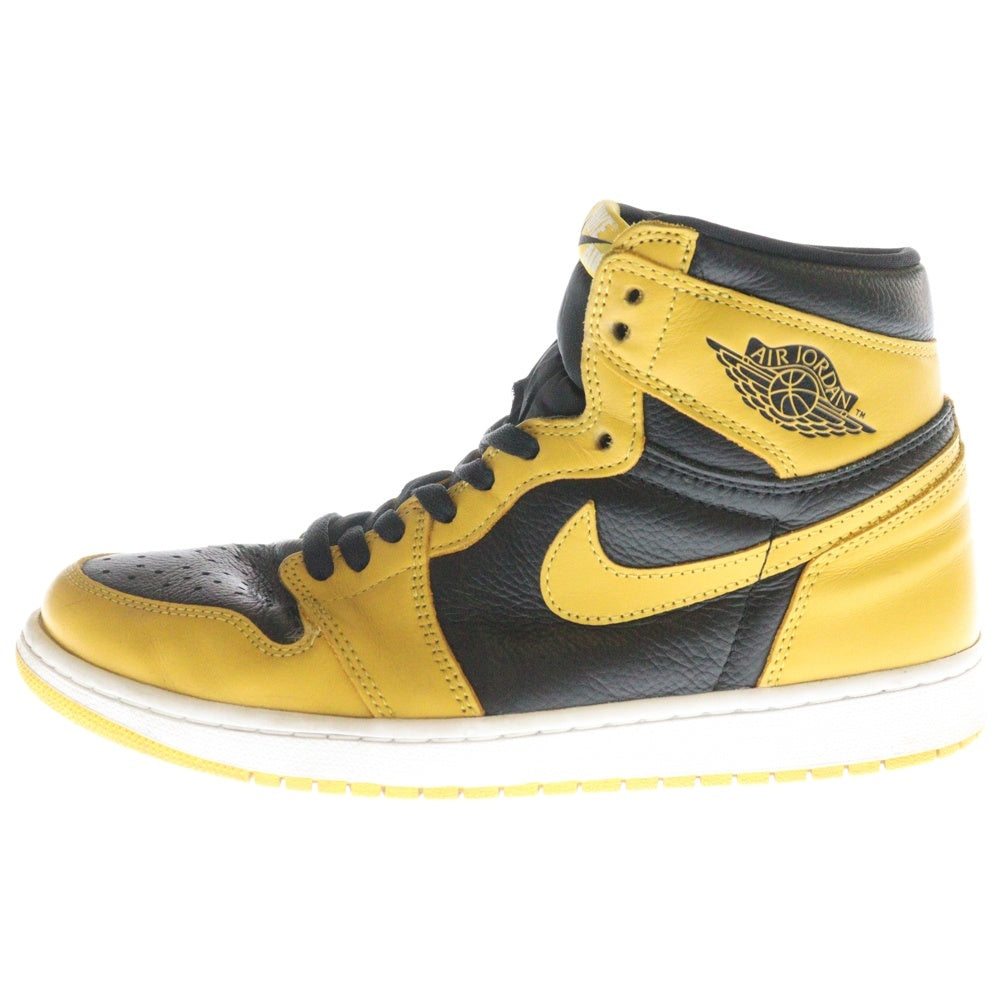 NIKE(ナイキ) AIR JORDAN1 RETRO HIGH OG POLLEN エアジョーダン 1 レトロ パラン ハイカットスニーカー ブラック/イエロー US9.5/27.5cm 555088-701