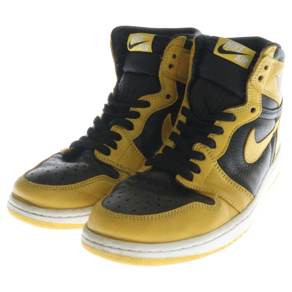 NIKE(ナイキ) AIR JORDAN1 RETRO HIGH OG POLLEN エアジョーダン 1 レトロ パラン ハイカットスニーカー ブラック/イエロー US9.5/27.5cm 555088-701