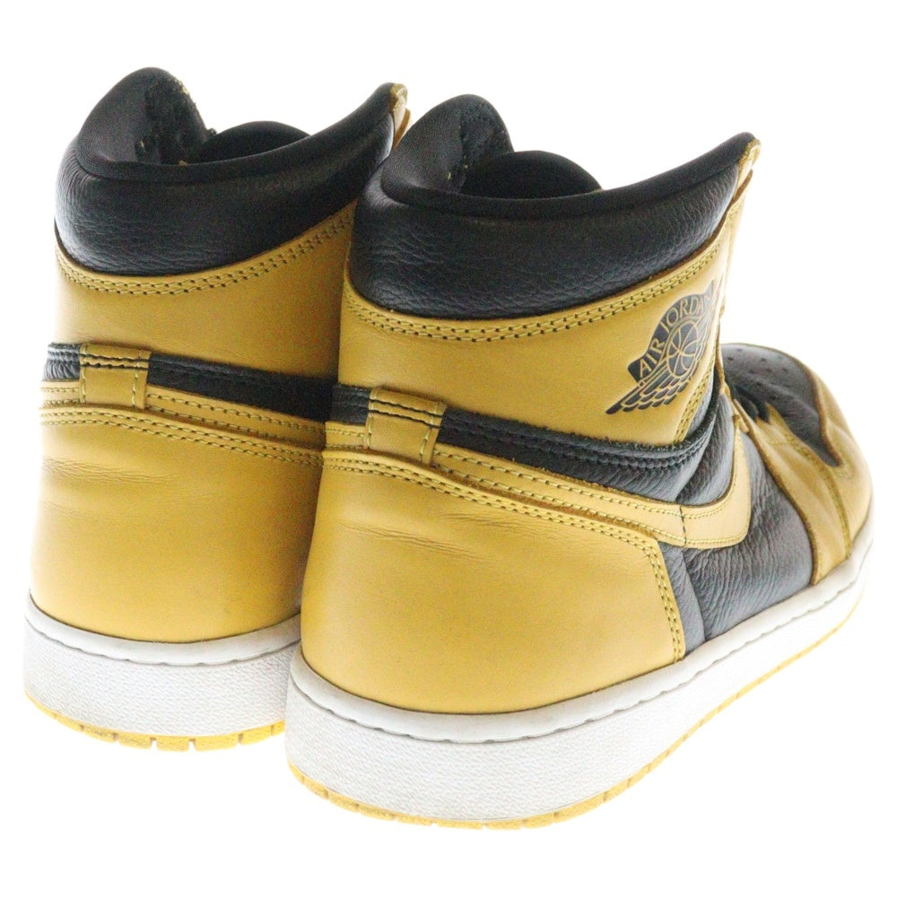 NIKE(ナイキ) AIR JORDAN1 RETRO HIGH OG POLLEN エアジョーダン 1 レトロ パラン ハイカットスニーカー ブラック/イエロー US9.5/27.5cm 555088-701