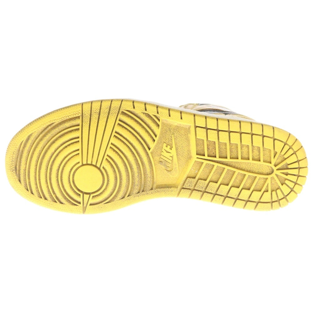 NIKE(ナイキ) AIR JORDAN1 RETRO HIGH OG POLLEN エアジョーダン 1 レトロ パラン ハイカットスニーカー ブラック/イエロー US9.5/27.5cm 555088-701