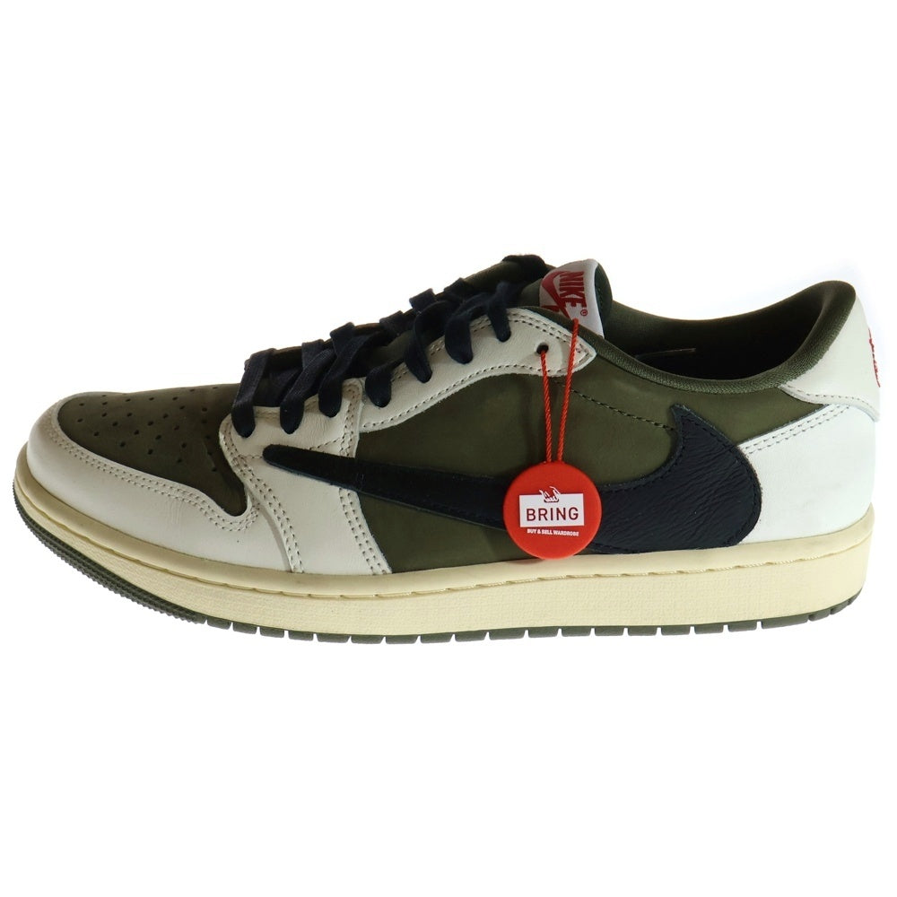NIKE(ナイキ) ×TRAVIS SCOTT AIR JORDAN 1 LOW OG REVERSE OLIVE ×トラヴィススコット エアジョーダン1 ロー OG リバースオリーブ ローカットスニーカー DM7866-200