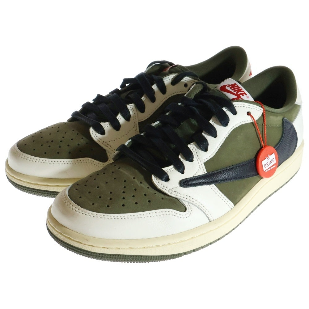 NIKE(ナイキ) ×TRAVIS SCOTT AIR JORDAN 1 LOW OG REVERSE OLIVE ×トラヴィススコット エアジョーダン1 ロー OG リバースオリーブ ローカットスニーカー DM7866-200