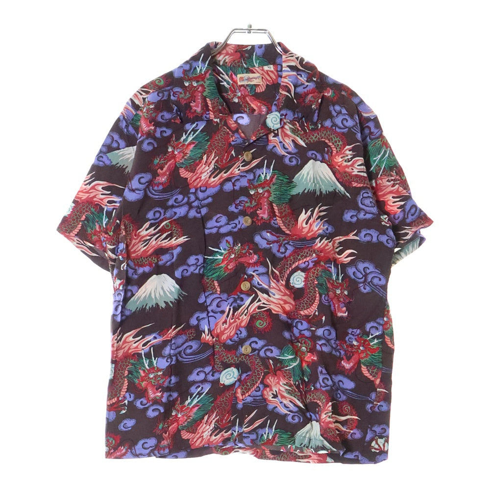 SUN SURF(サンサーフ) TEAM OF DRAGONS チームオブドラゴンズ レーヨン ハワイアンシャツ 半袖 アロハシャツ ブラウン SS39227