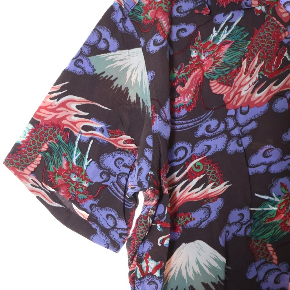 SUN SURF(サンサーフ) TEAM OF DRAGONS チームオブドラゴンズ レーヨン ハワイアンシャツ 半袖 アロハシャツ ブラウン SS39227