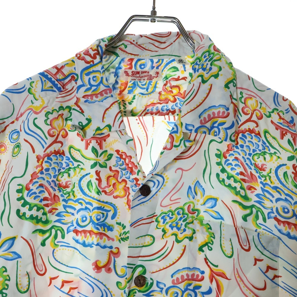 SUN SURF(サンサーフ) GUARDIAN SPIRIT ガーディアン スピリット 白竜 レーヨン ハワイアン 半袖 アロハシャツ ホワイト SS39211