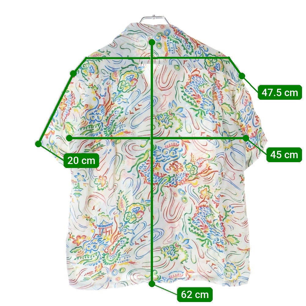 SUN SURF(サンサーフ) GUARDIAN SPIRIT ガーディアン スピリット 白竜 レーヨン ハワイアン 半袖 アロハシャツ ホワイト SS39211