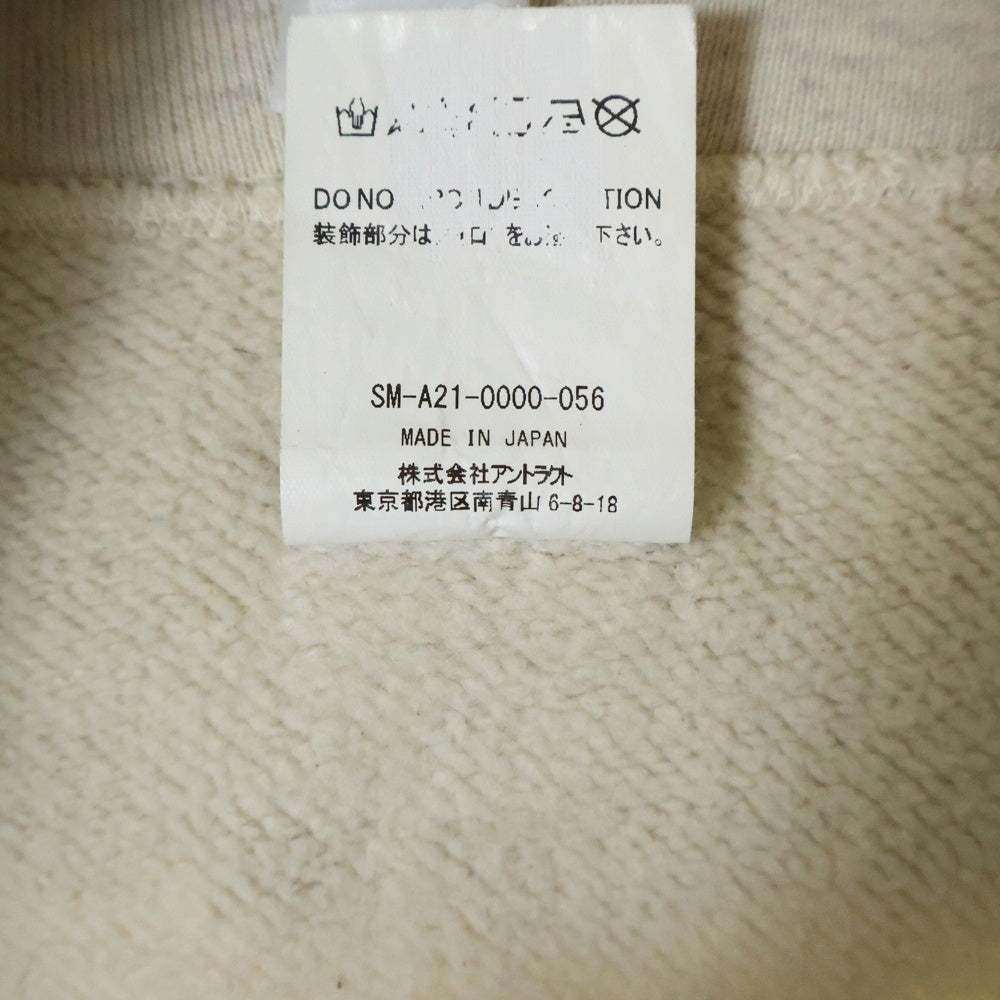 SAINT MICHAEL(セントマイケル) 21AW ×Dr.Woo HOODIE ドクターウー フーディ ペイントデザイン ヴィンテージ加工 プルオーバースウェットパーカー ベージュ SM-A21-0000-056