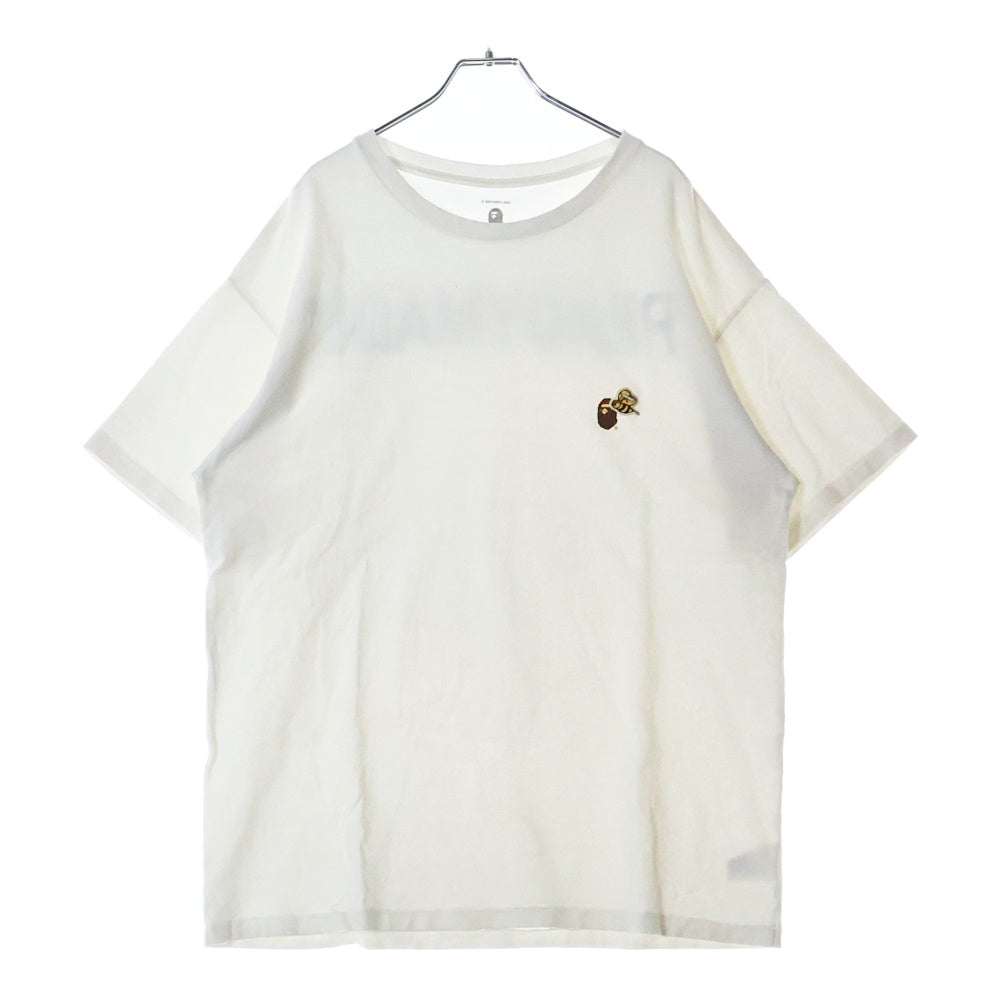 A BATHING APE(アベイシングエイプ) 21SS ×READYMADE PKG TEE フロントロゴ クルーネック半袖Tシャツ カットソー ホワイト/ブルー