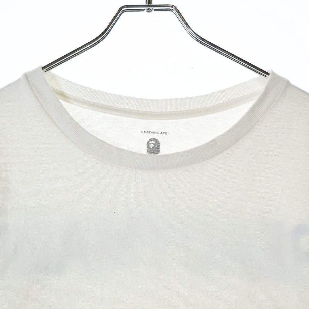 A BATHING APE(アベイシングエイプ) 21SS ×READYMADE PKG TEE フロントロゴ クルーネック半袖Tシャツ カットソー ホワイト/ブルー