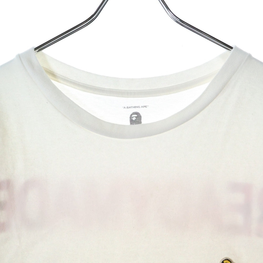 A BATHING APE(アベイシングエイプ) 21SS ×READYMADE PKG TEE フロントロゴ クルーネック半袖Tシャツ カットソー ホワイト/ピンク