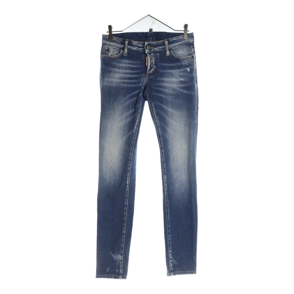 DSQUARED2(ディースクエアード) 22AW ダメージ加工 ボタンフライ スキニーデニムパンツ インディゴ S72LB0556 S30663