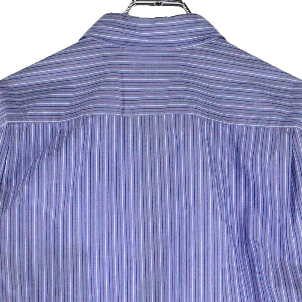 COMME des GARCONS HOMME(コムデギャルソンオム) 04SS アームナイロン切り替え ストライプ ロングスリーブ 長袖シャツ ブルー HO-B006 AD2004