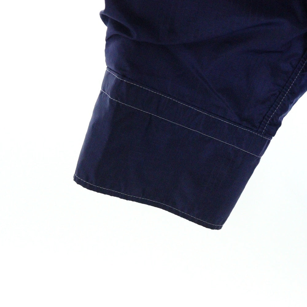 COMME des GARCONS HOMME(コムデギャルソンオム) 04SS アームナイロン切り替え ストライプ ロングスリーブ 長袖シャツ ブルー HO-B006 AD2004