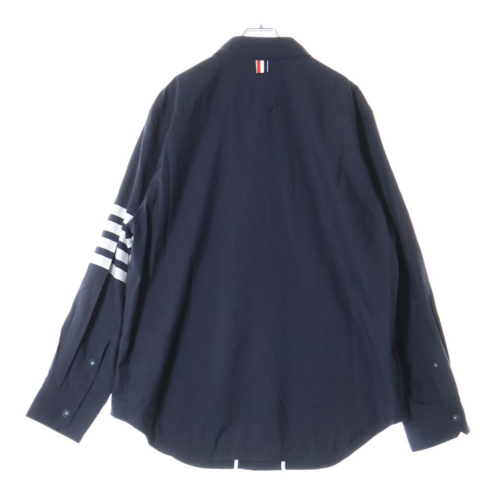 THOM BROWNE(トムブラウン) 4BAR SLEEVE SHIRT アームラインプリント 長袖シャツジャケット ネイビー MJO055A-06146-415