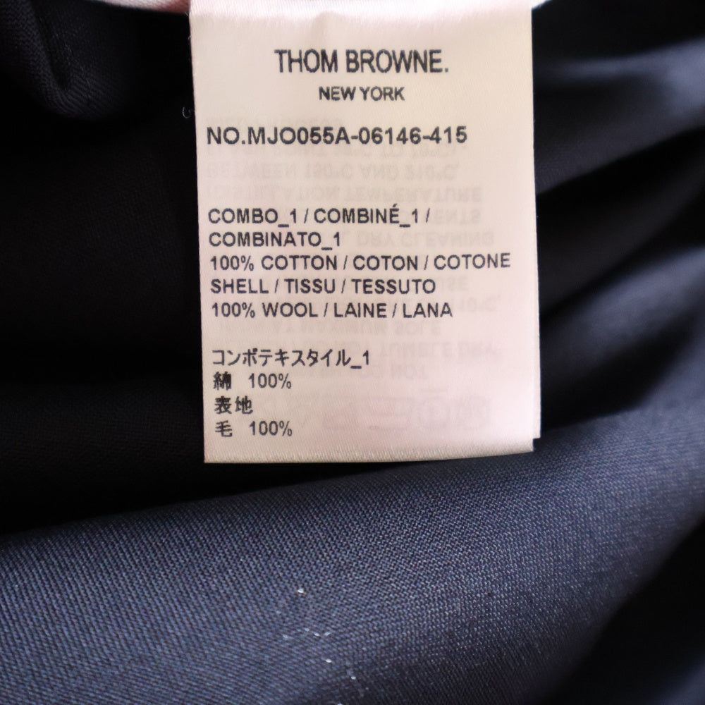 THOM BROWNE(トムブラウン) 4BAR SLEEVE SHIRT アームラインプリント 長袖シャツジャケット ネイビー MJO055A-06146-415