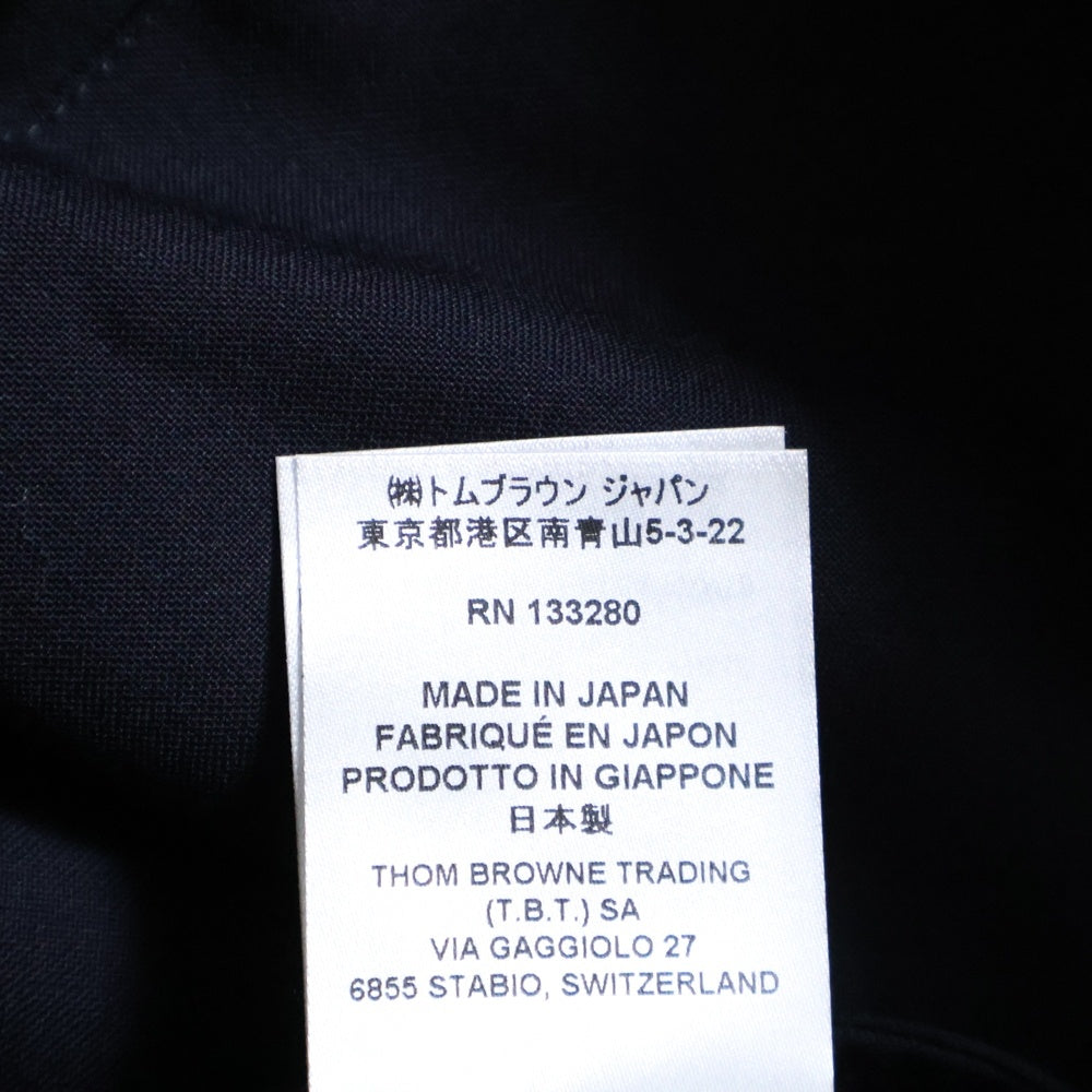 THOM BROWNE(トムブラウン) 4BAR SLEEVE SHIRT アームラインプリント 長袖シャツジャケット ネイビー MJO055A-06146-415