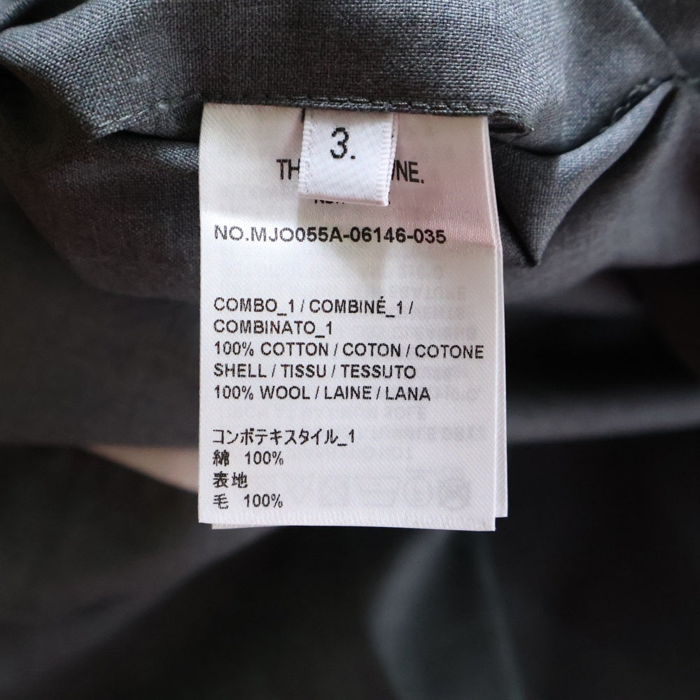 THOM BROWNE(トムブラウン) 4BAR SLEEVE SHIRT アームラインプリント 長袖シャツジャケット グレー MJO055A-06146-035