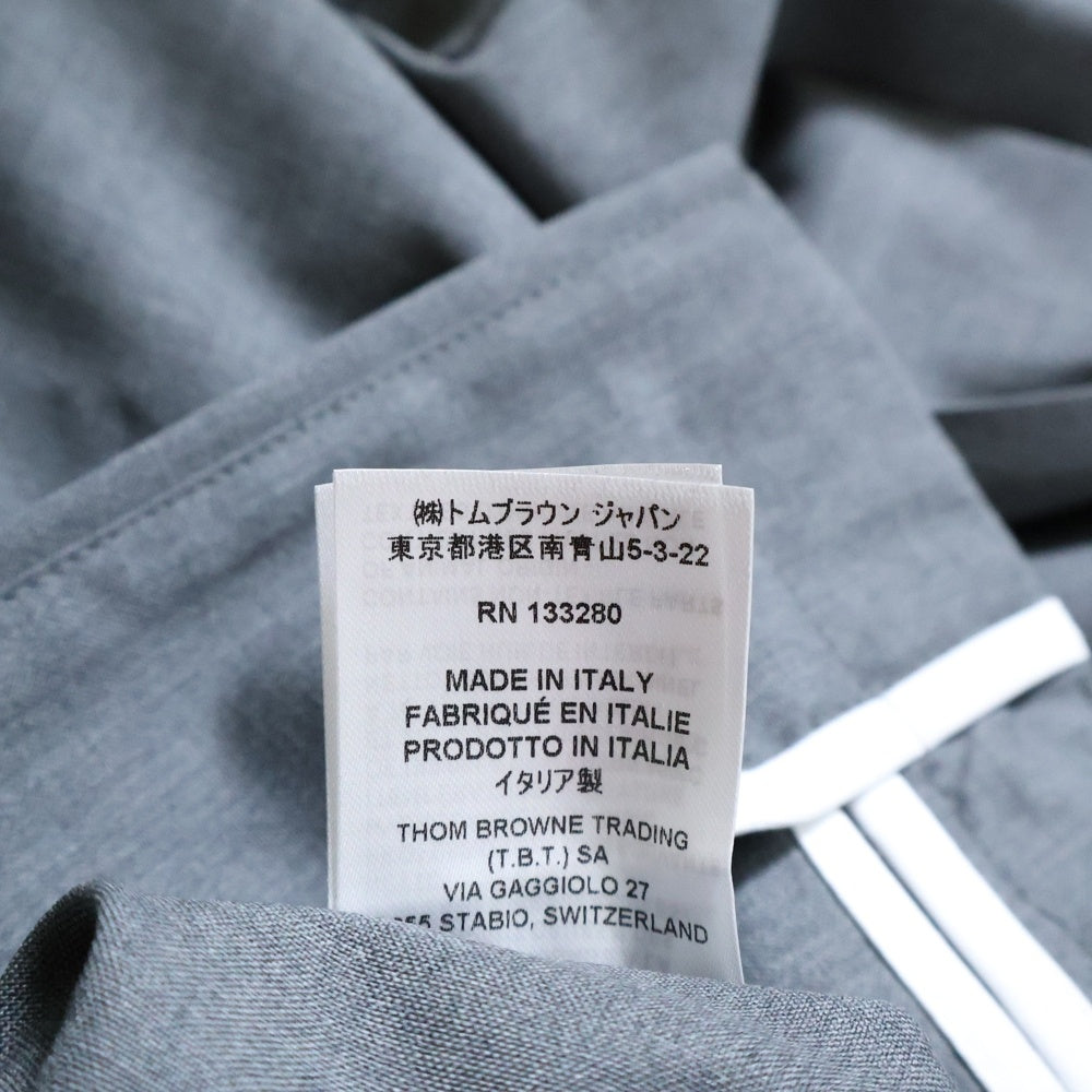THOM BROWNE(トムブラウン) 4BAR SLEEVE SHIRT アームラインプリント 長袖シャツジャケット グレー MJO055A-06146-035