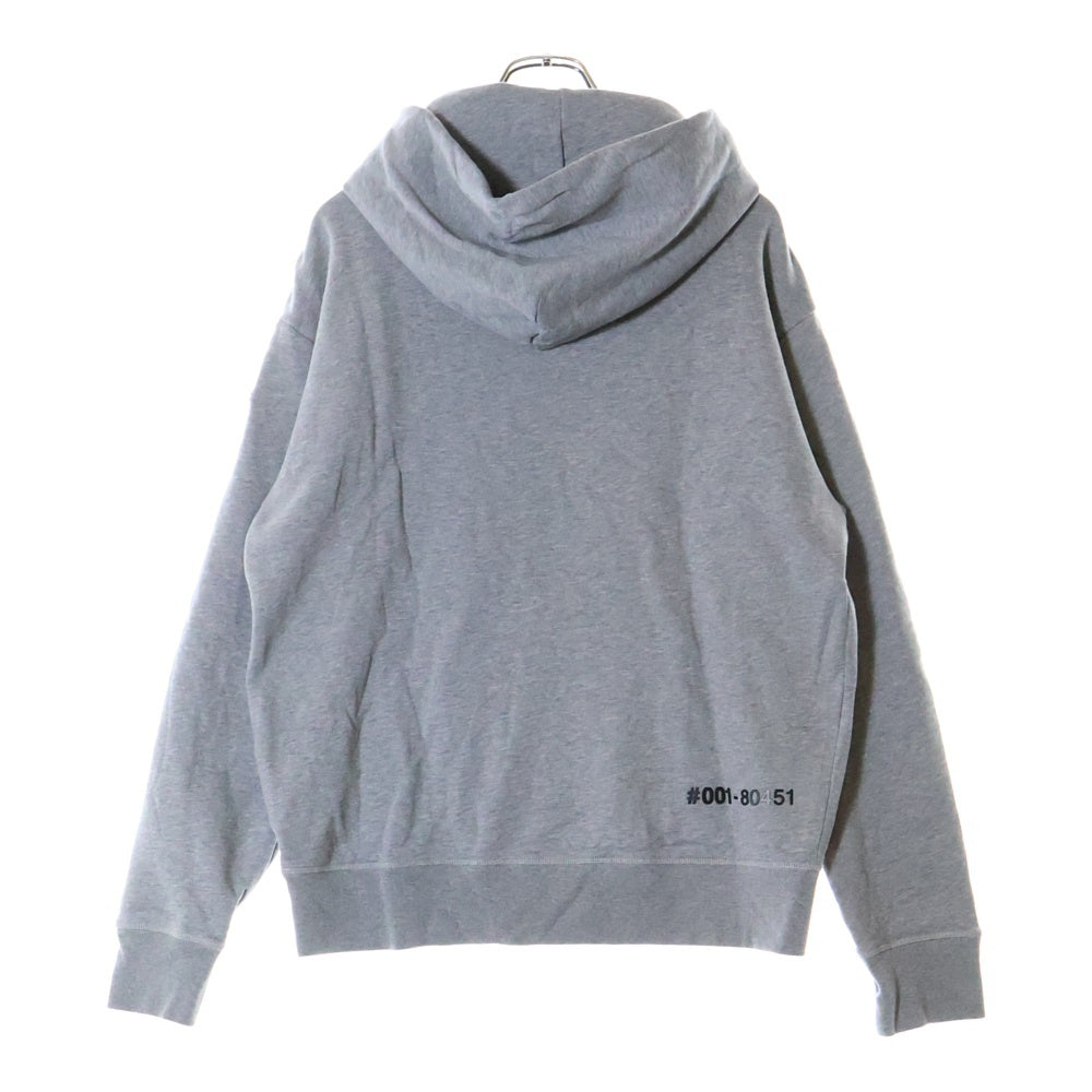 MONCLER GRENOBLE(モンクレールグルノーブル) 24AW MAGLIA CON CAPPUCCIO マグリア ラバーロゴ スウェット プルオーバーパーカー グレー J20978G00027 80451