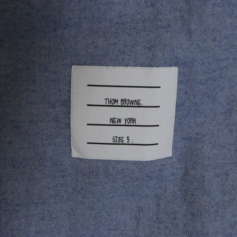 THOM BROWNE(トムブラウン) 23AW CLASSIC 4BAR COTTON SHIRT クラシック 4バー コットン ボタンダウン 長袖シャツ ブルー MWL272A-05245480