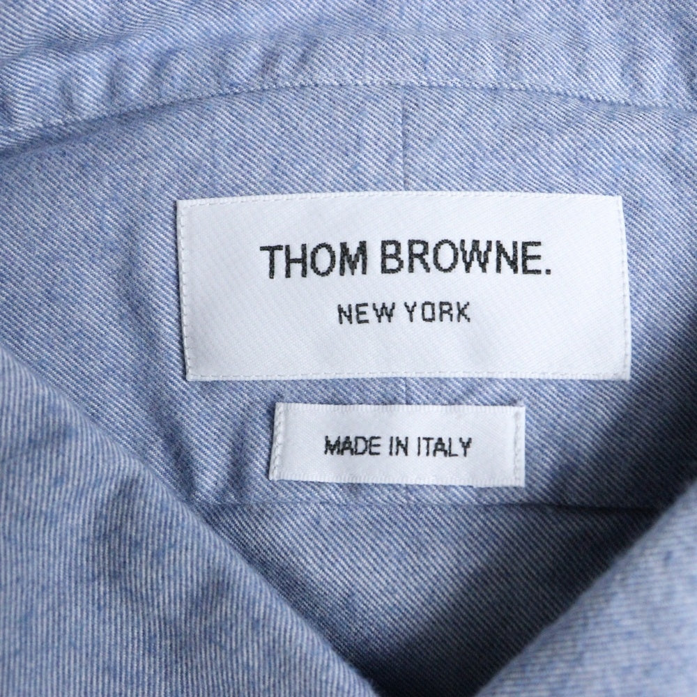 THOM BROWNE(トムブラウン) 23AW CLASSIC 4BAR COTTON SHIRT クラシック 4バー コットン ボタンダウン 長袖シャツ ブルー MWL272A-05245480