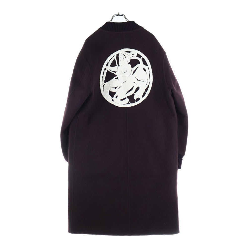 JIL SANDER(ジルサンダー) 22AW Embroidered Motif Varsity Oversized Double Sport Coat エンブロイダリー スタジアムジャケット ロングコート ボルドー J21AA0040 J40028