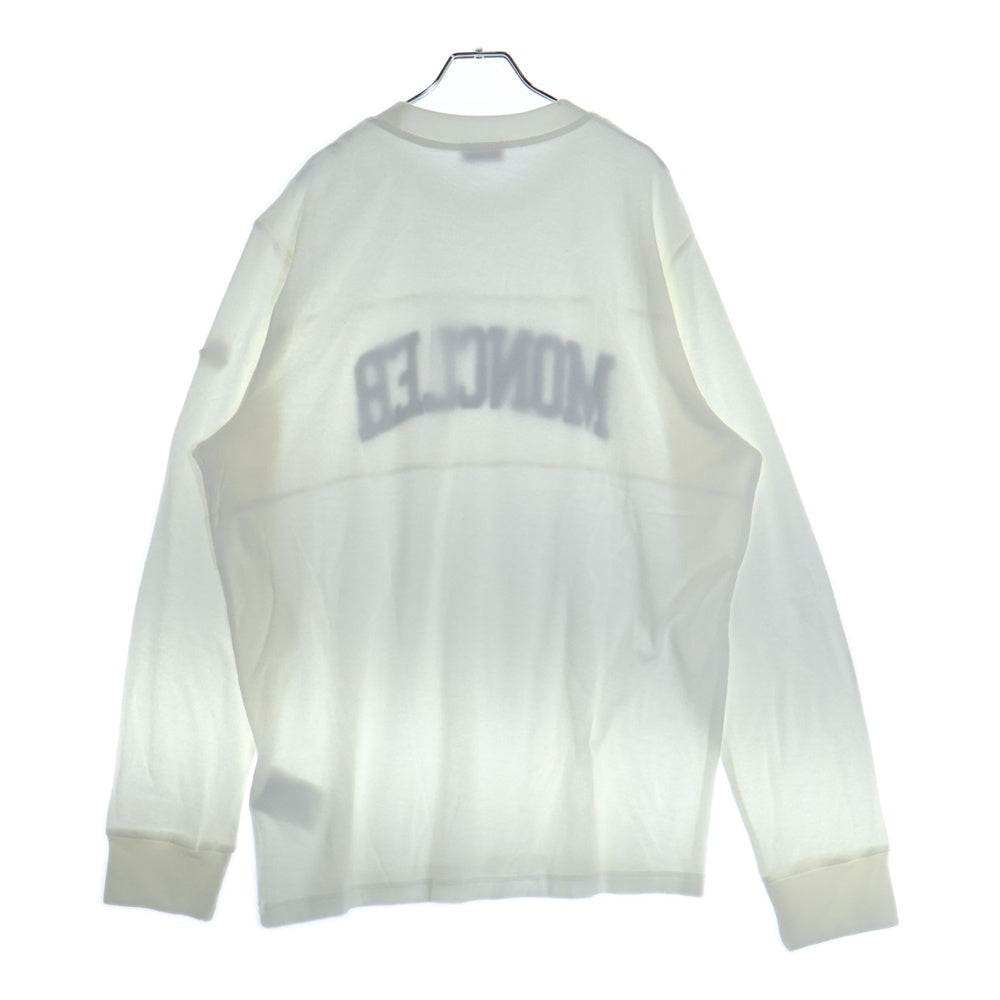 MONCLER(モンクレール) 24SS パイルロゴ クルーネック スウェット トレーナー ホワイト J10918G00024 899VV