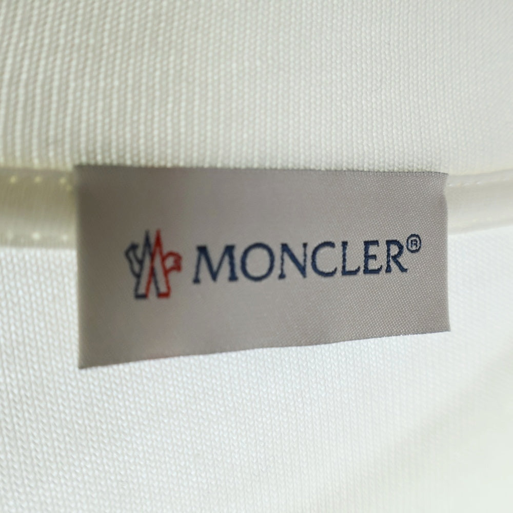 MONCLER(モンクレール) 24SS パイルロゴ クルーネック スウェット トレーナー ホワイト J10918G00024 899VV