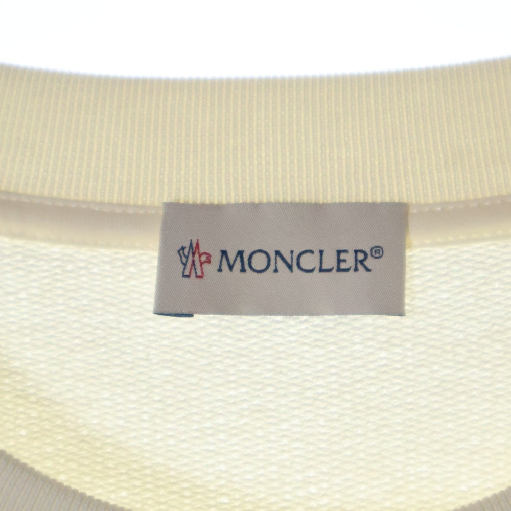MONCLER(モンクレール) 23AW FELPA GIROCOLLO ホッケー ワッペンロゴ クルーネック スウェット トレーナー ホワイト I20918G00058 89A5W