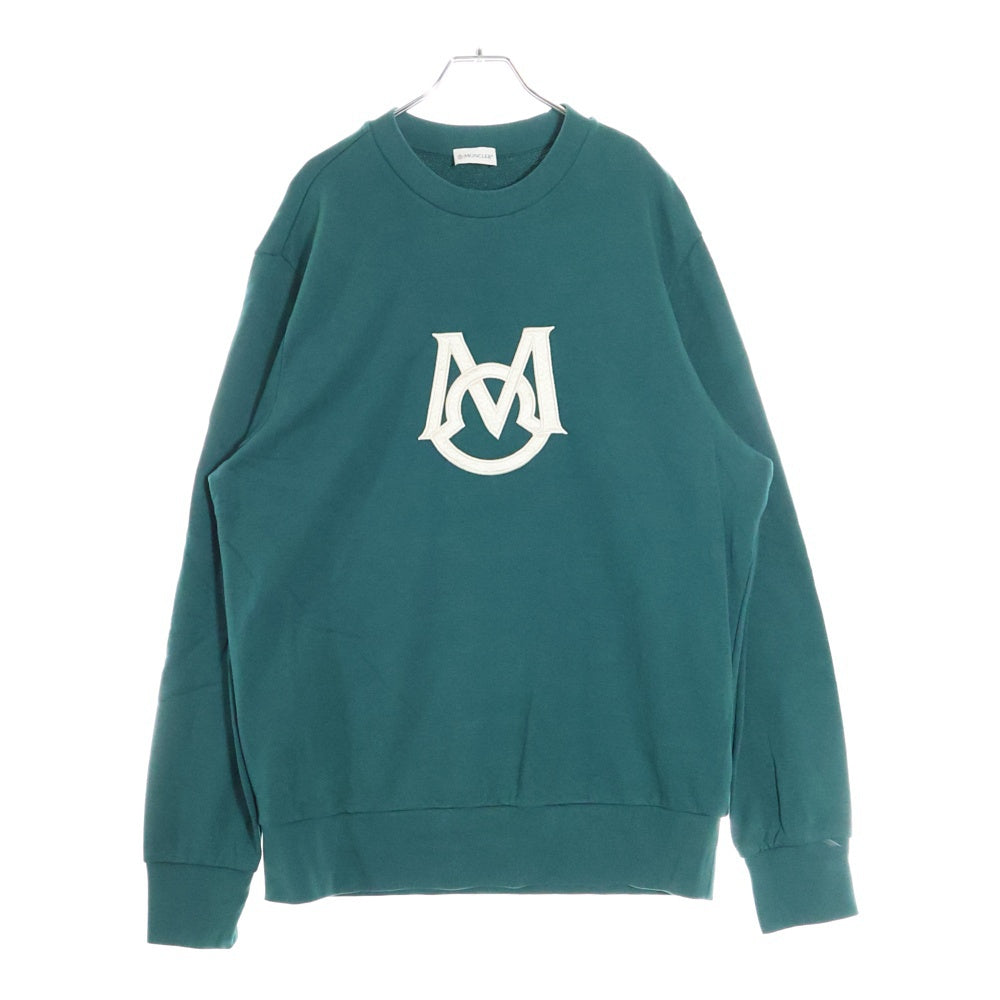 MONCLER(モンクレール) 23AW FELPA GIROCOLLO ロゴ刺繍 クルーネック スウェット トレーナー グリーン I20918G00001 89A2L