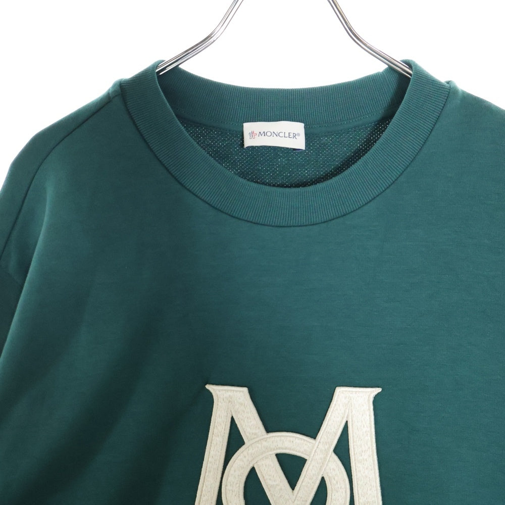 MONCLER(モンクレール) 23AW FELPA GIROCOLLO ロゴ刺繍 クルーネック スウェット トレーナー グリーン I20918G00001 89A2L
