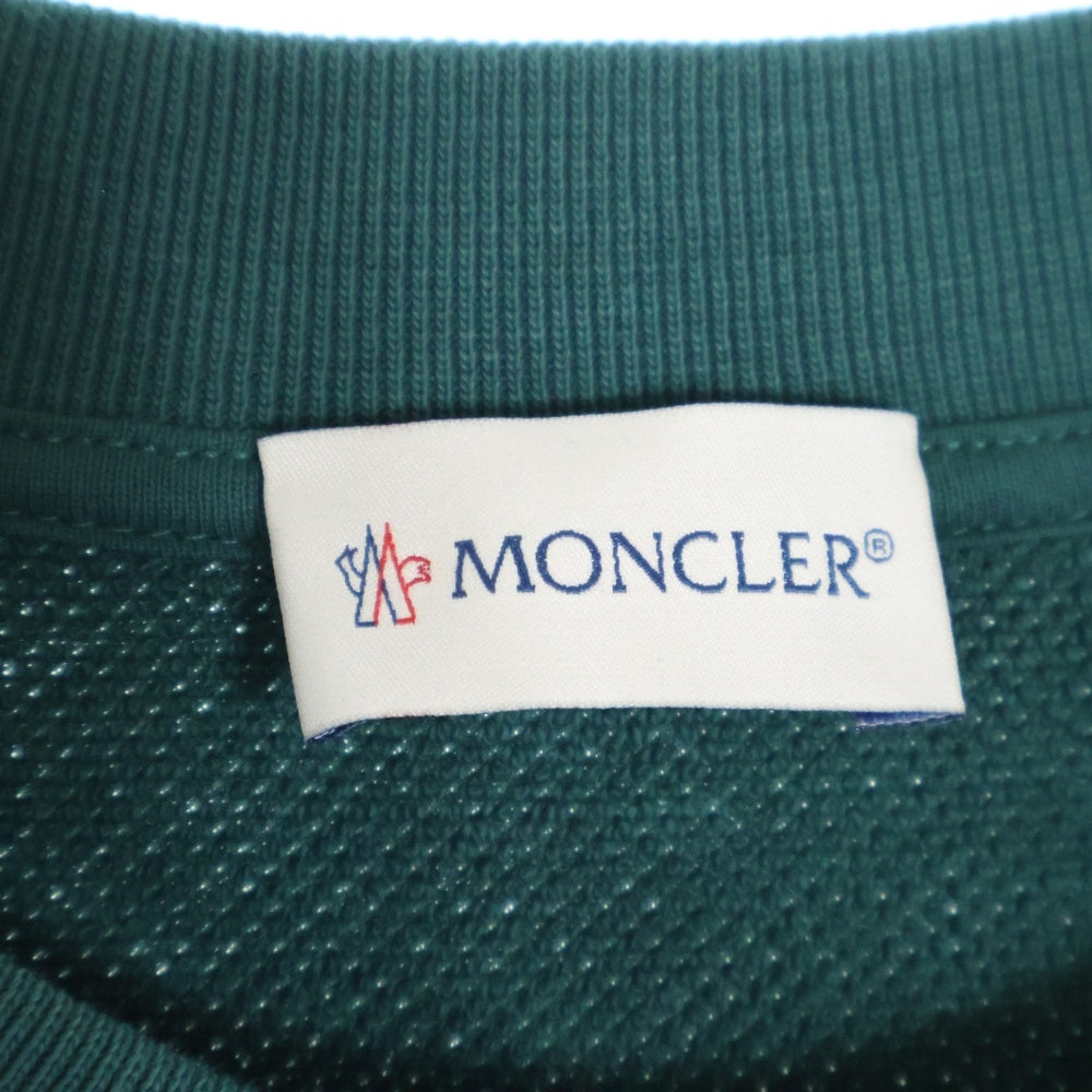 MONCLER(モンクレール) 23AW FELPA GIROCOLLO ロゴ刺繍 クルーネック スウェット トレーナー グリーン I20918G00001 89A2L