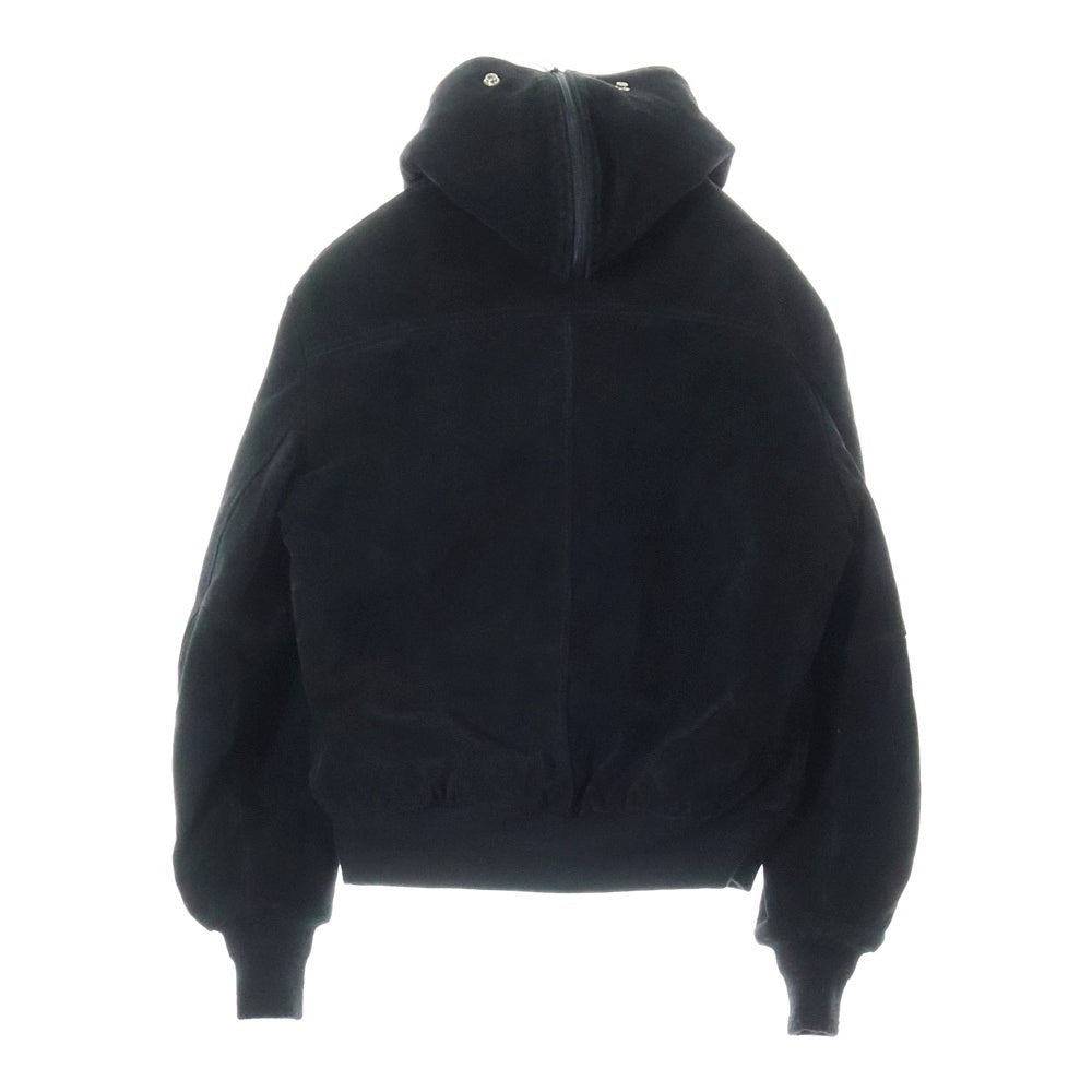 SCHOTT(ショット) 340US COW SPLIT HOODED JACKET カウスプリット ジップフード スエード ボアライニング ジップアップジャケット ブラック 7554