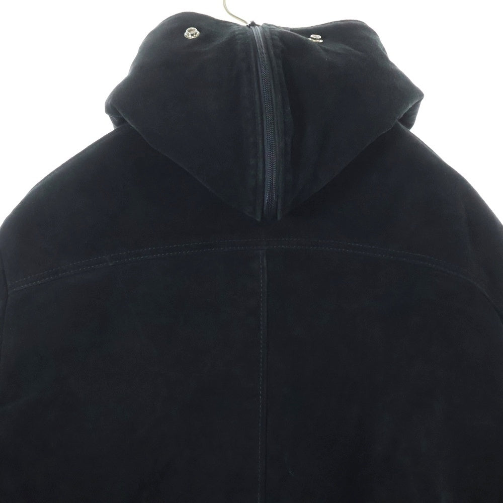 SCHOTT(ショット) 340US COW SPLIT HOODED JACKET カウスプリット ジップフード スエード ボアライニング ジップアップジャケット ブラック 7554