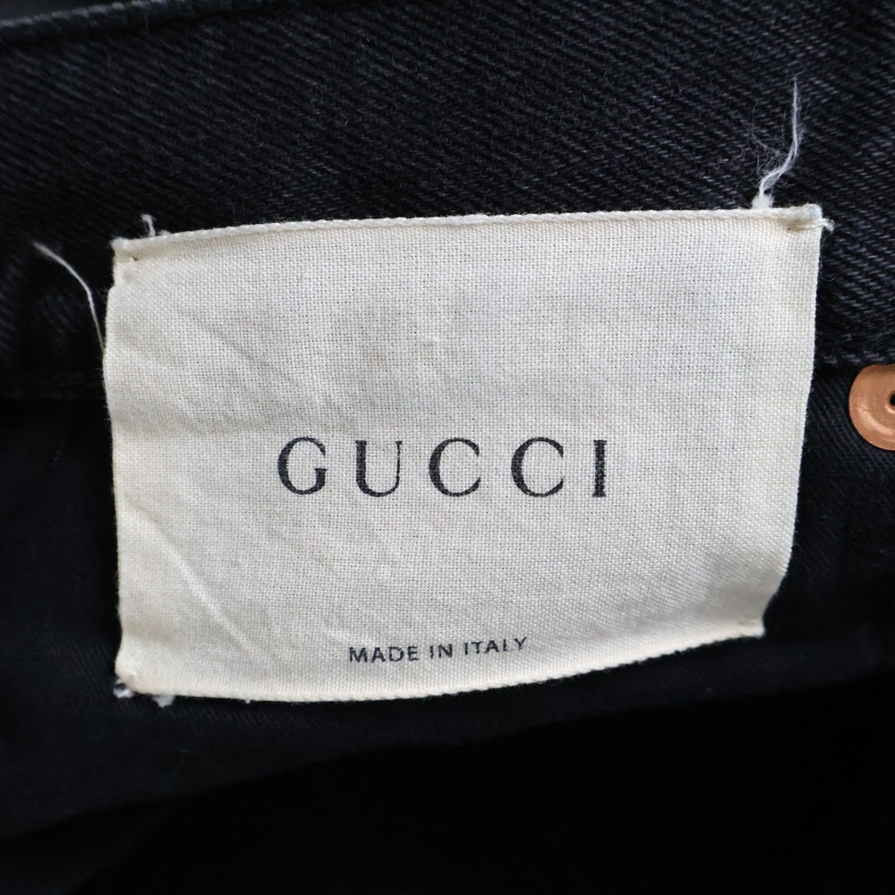 GUCCI(グッチ) ジップフライ ストレート デニムパンツ ブラック 408636 XD724