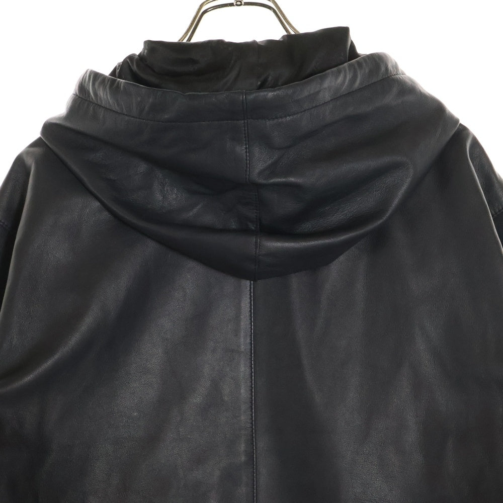 SCHOTT(ショット) LEATHER FULL ZIP PARKA レザーフルジップ パーカーブルゾン ジャケット ネイビー 3111054
