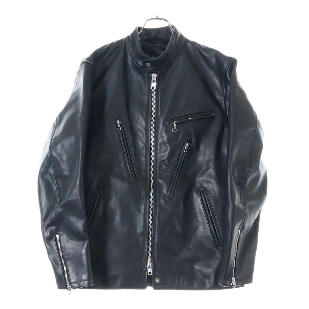 SCHOTT(ショット) 21AW ×Engineered Garments エンジニアード ガーメンツ カウレザー シングル ライダースジャケット ブラック 7657