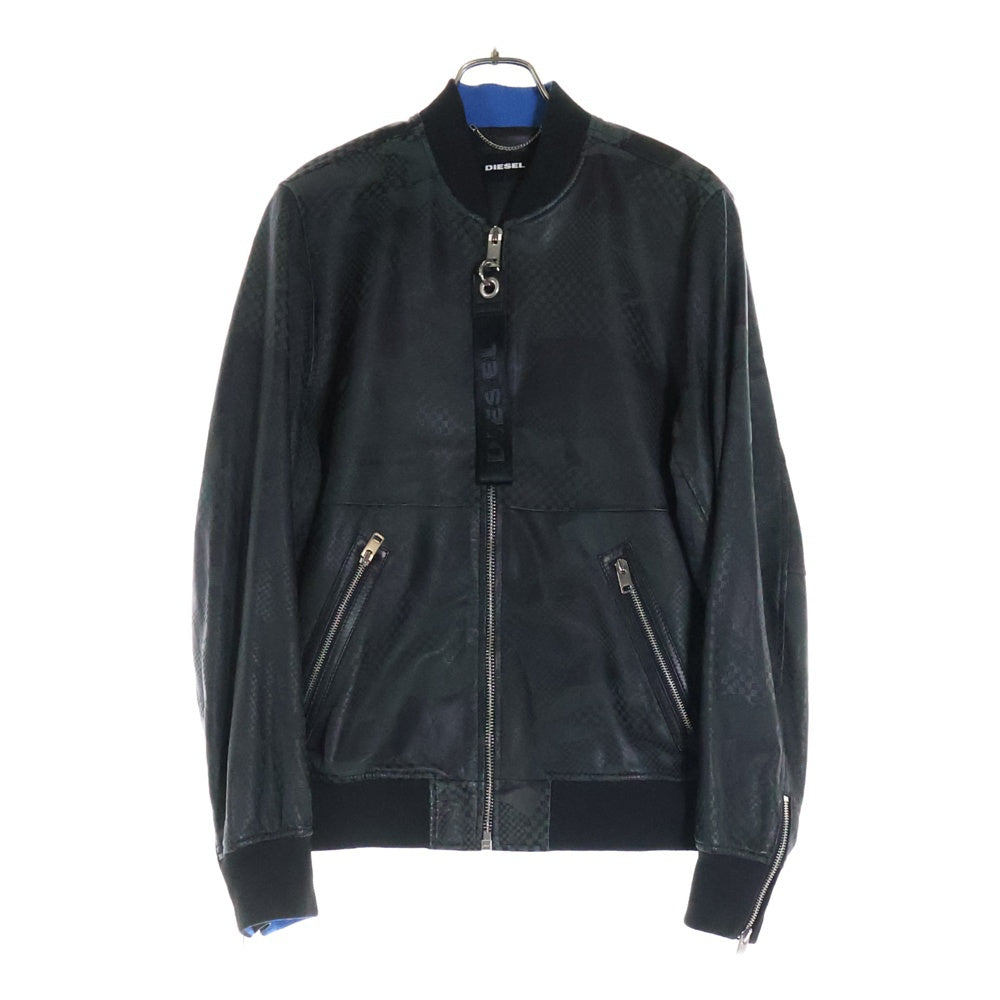 DIESEL(ディーゼル) シープスキン レザー ジップアップ ボンバージャケット ブラック